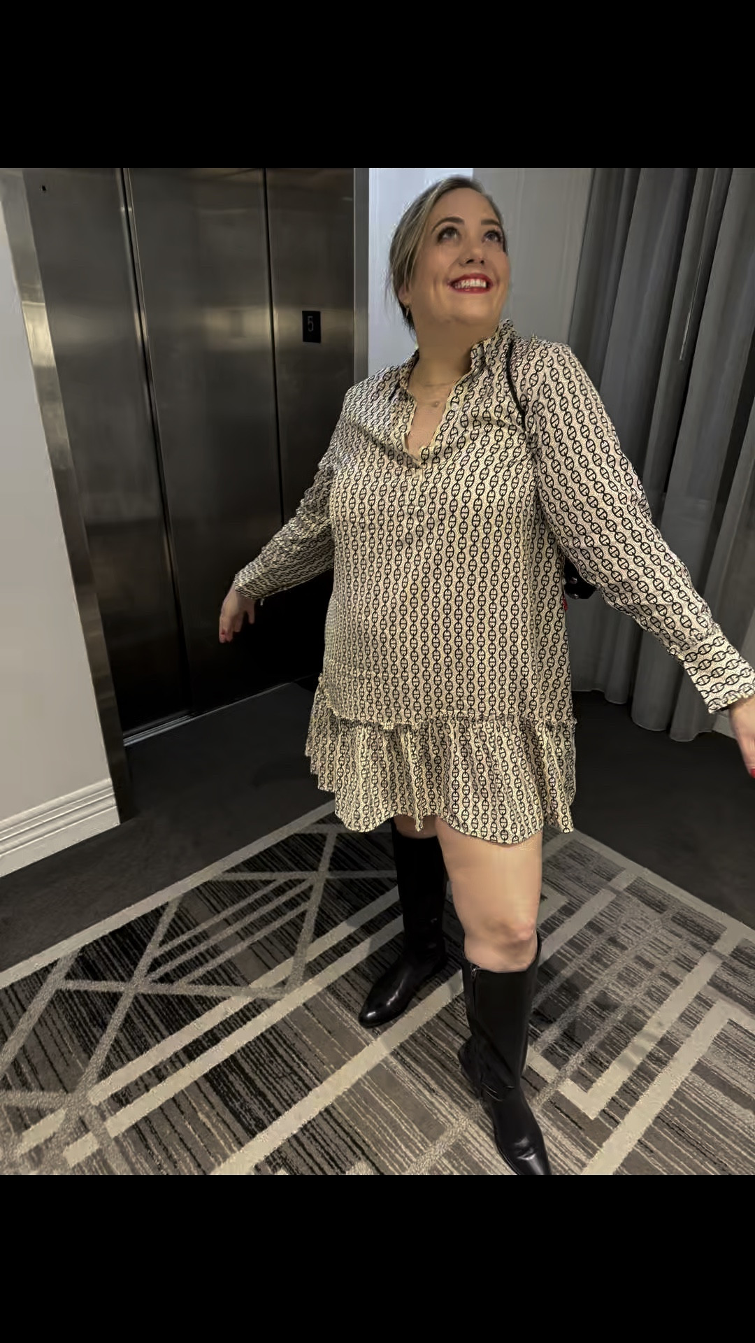 I love the J Crew Amelia dress. I have it in so many different cuts and prints. I am loving this print, but also the material is the chain one (also comes in black). It's like a thicker luxe material - feels like an expensive sheet. 

I think it fits true to size. However, I still don't understand what size I wear and this is a 2X, which I think is not my true size there anymore. It was very baggy. But still looked cute. 

I also have the Amelia striped maxi with short sleeves and am now eyeing the one with long sleeves. It's a fantastic dress. 

Boots are dolce vita and come in wide and extra wide calf. And they zip up! They're perfect and what I've been waiting to find for years. True to size for me. 

Bag is Clare V Kune in black leather I love this bag. Unfortunately sold out everywhere and they're not restocking. But it is available in suede! 



#LTKPlusSize