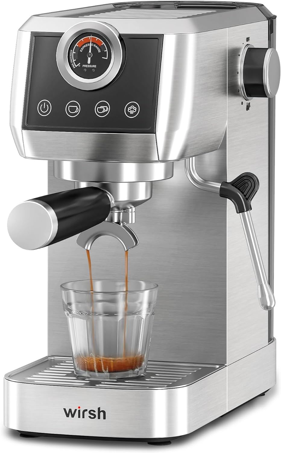 wirsh Espresso Machine, 20 Bar Espresso Maker with Plastic Free Portafitler and Steamer for Latte... | Amazon (US)