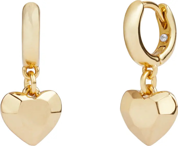 COACH Faceted Heart Huggie Earrings | Nordstrom | Nordstrom