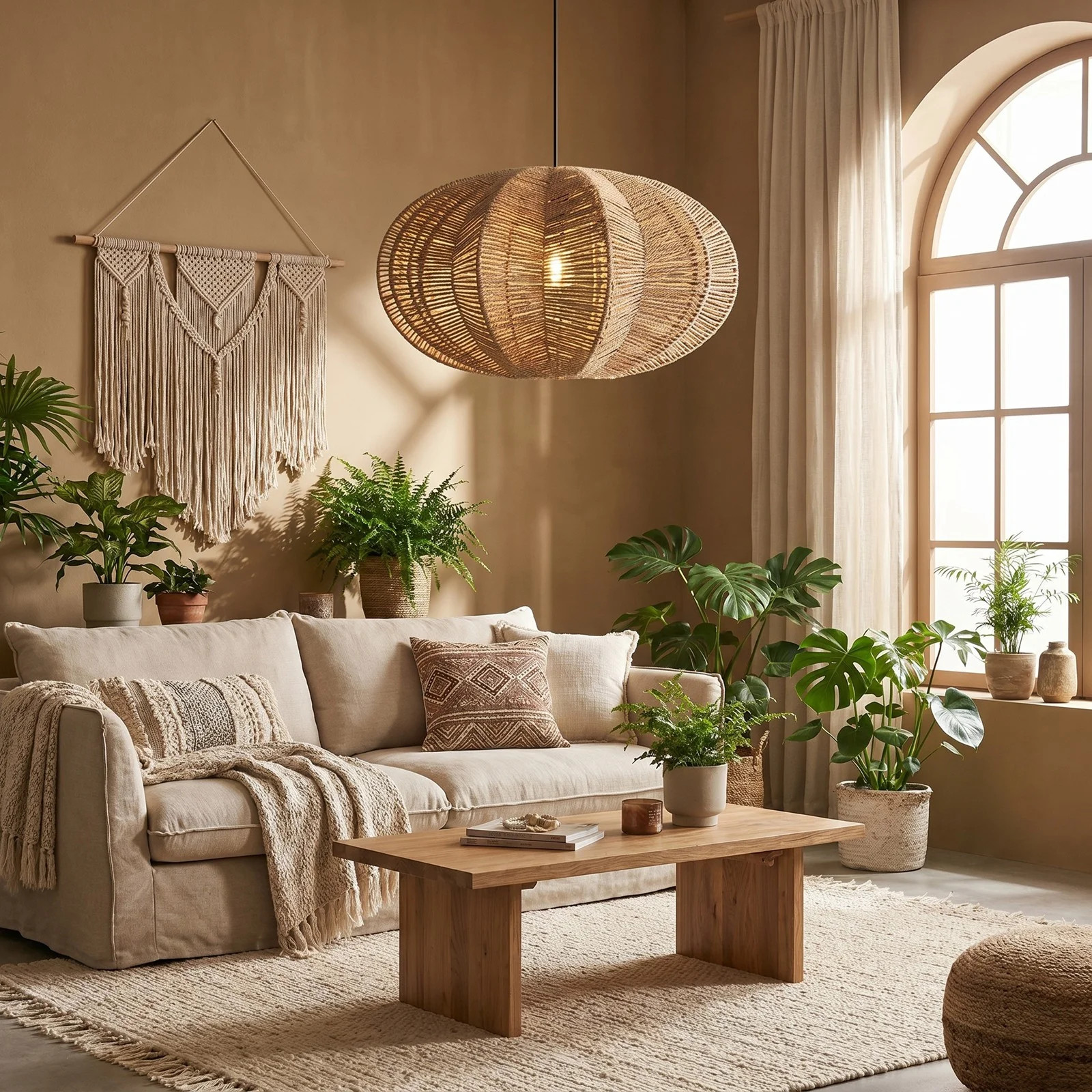 LittleGlovo Wabi-sabi Braided Rope Pendant Light Japanese Woven Hanging Chandelier - Walmart.com | Walmart (US)