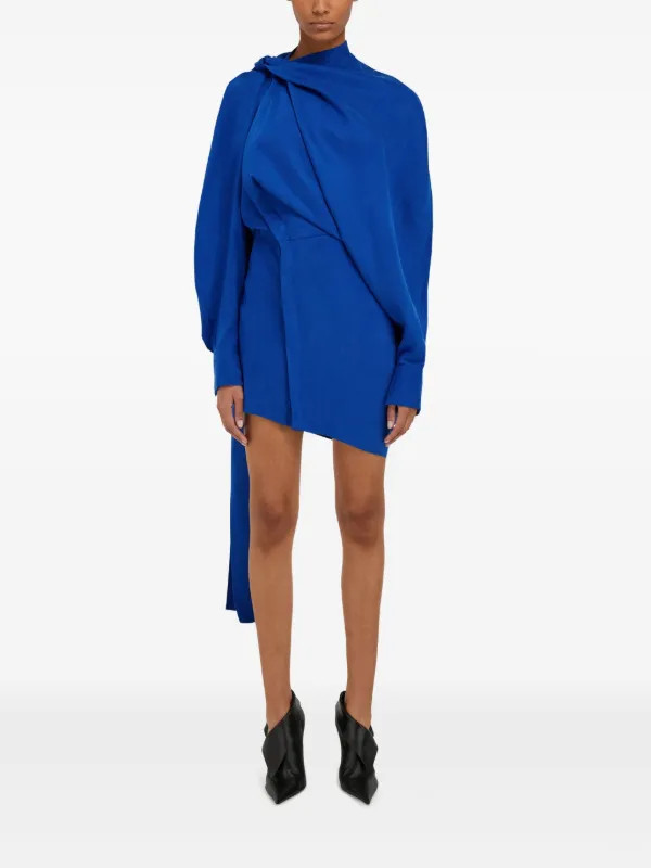 Ferragamo Asymmetric Mini Dress | Blue | FARFETCH ZA | Farfetch Global