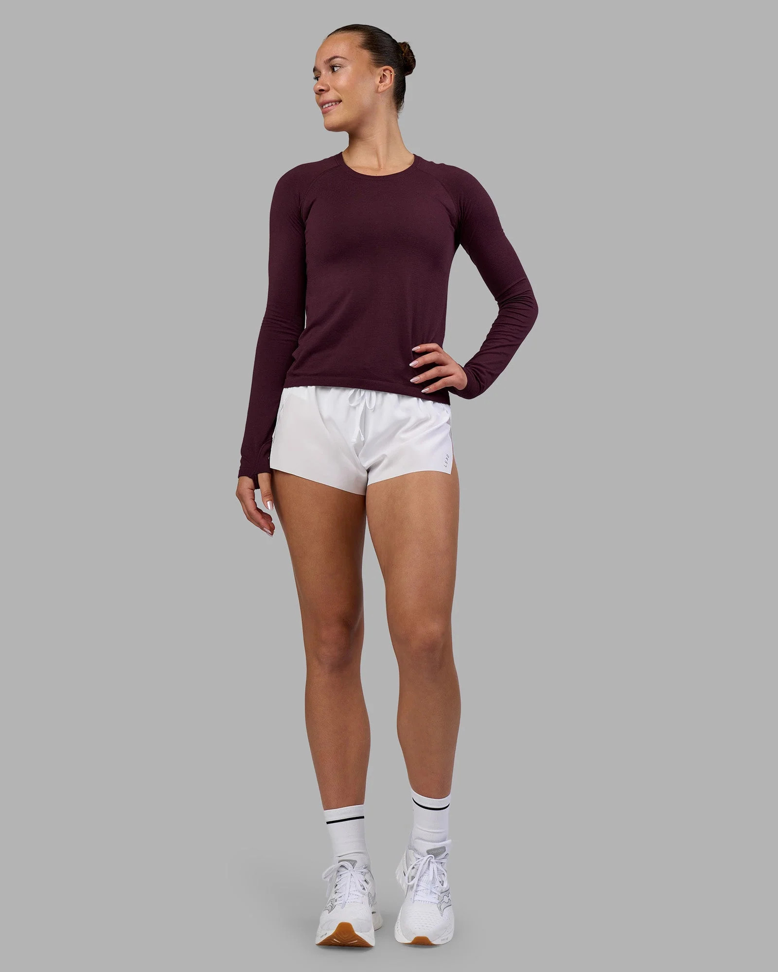 Womens AeroFLX+ Seamless Long Sleeve Tee - Cherry Lacquer | LSKD | LSKD