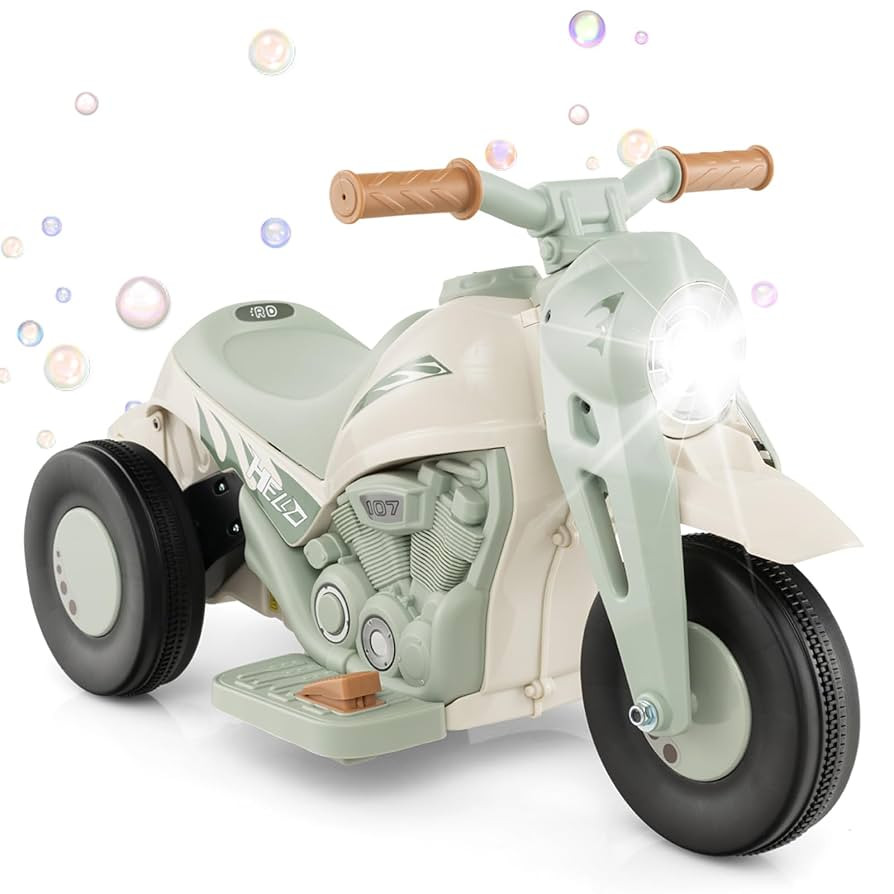 Honey Joy Ride On Motorcycle,6V Toddler Motorcycle with Bubble Maker,LED Light,Music,Foot Pedal,F... | Amazon (US)