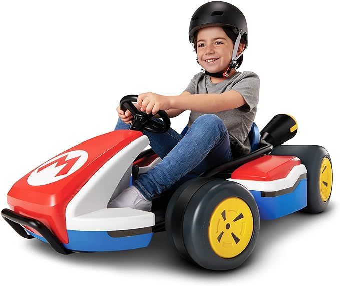 Super Mario Kart Deluxe Kids Ride On 24V Battery Powered Electric Car Toy, Up to 8MPH, 3 Speeds &... | Amazon (US)
