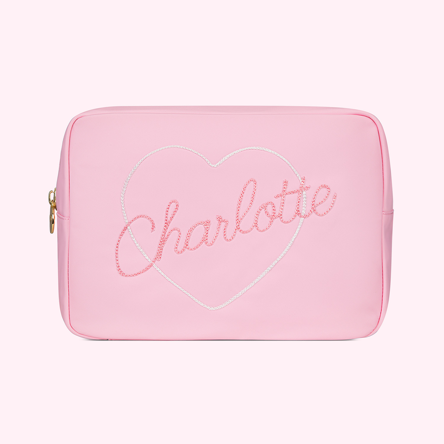 Hand Embroidered Custom Heart Large Pouch | Stoney Clover Lane