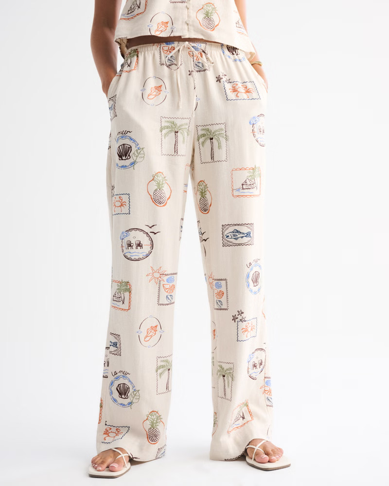 Women's Linen-Blend Pull-On Pant | Women's Bottoms | Abercrombie.com | Abercrombie & Fitch (US)