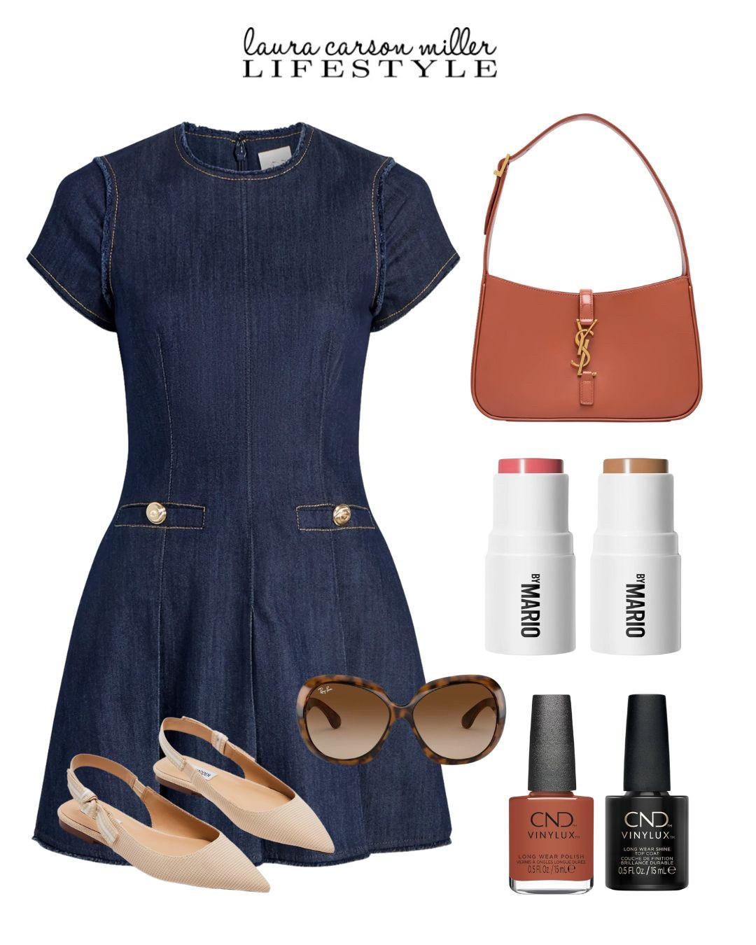 Denim dress outfit
Laura Carson Miller, denim dress, slingbacks, Ysl bag, blush + bronzer duo, oversized sunglasses, ray bans, terra cotta nails, CND, spring style, spring outfit, vacation outfit, date night outfit, office outfit 

#LTKBeauty #LTKFindsUnder100 #LTKItBag