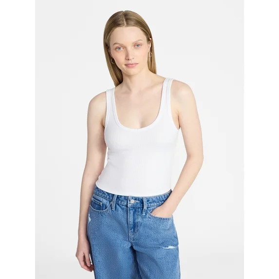 No Boundaries Cropped V-Neck Tank Top, Women’s XXS-XXL | Walmart (US)