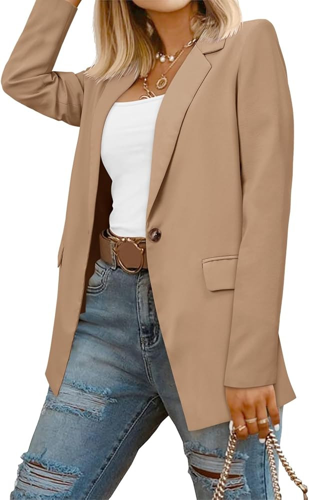 CRAZY GRID Women Business Casual Blazers with Lined Professional Work Suit Jacket with Pockets | Amazon (US)