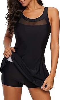 Women One Piece Swimdress Tummy Control Swim Dress Swimwear Slimming Skirt Swimsuits Bathing Suit... | Amazon (US)