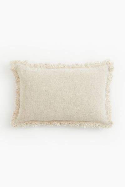 Linen-blend cushion cover - Light beige - Home All | H&M GB | H&M (UK, MY, IN, SG, PH, TW, HK)
