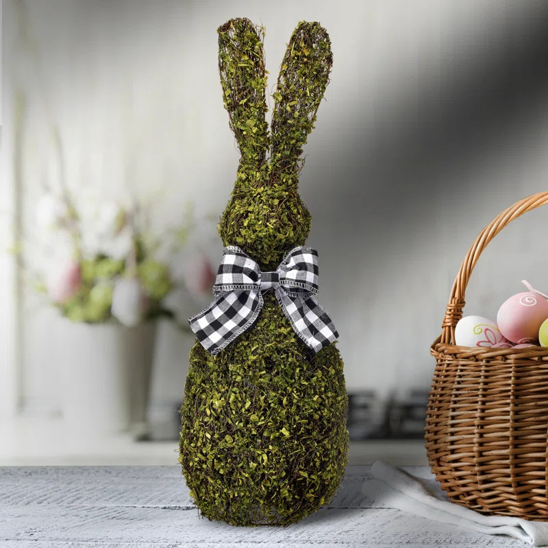 Mossed Twig Bunny with Ribbon | Wayfair North America