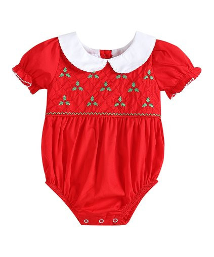 Red Mistletoe Collar Bubble Bodysuit - Infant &amp; Toddler | Zulily