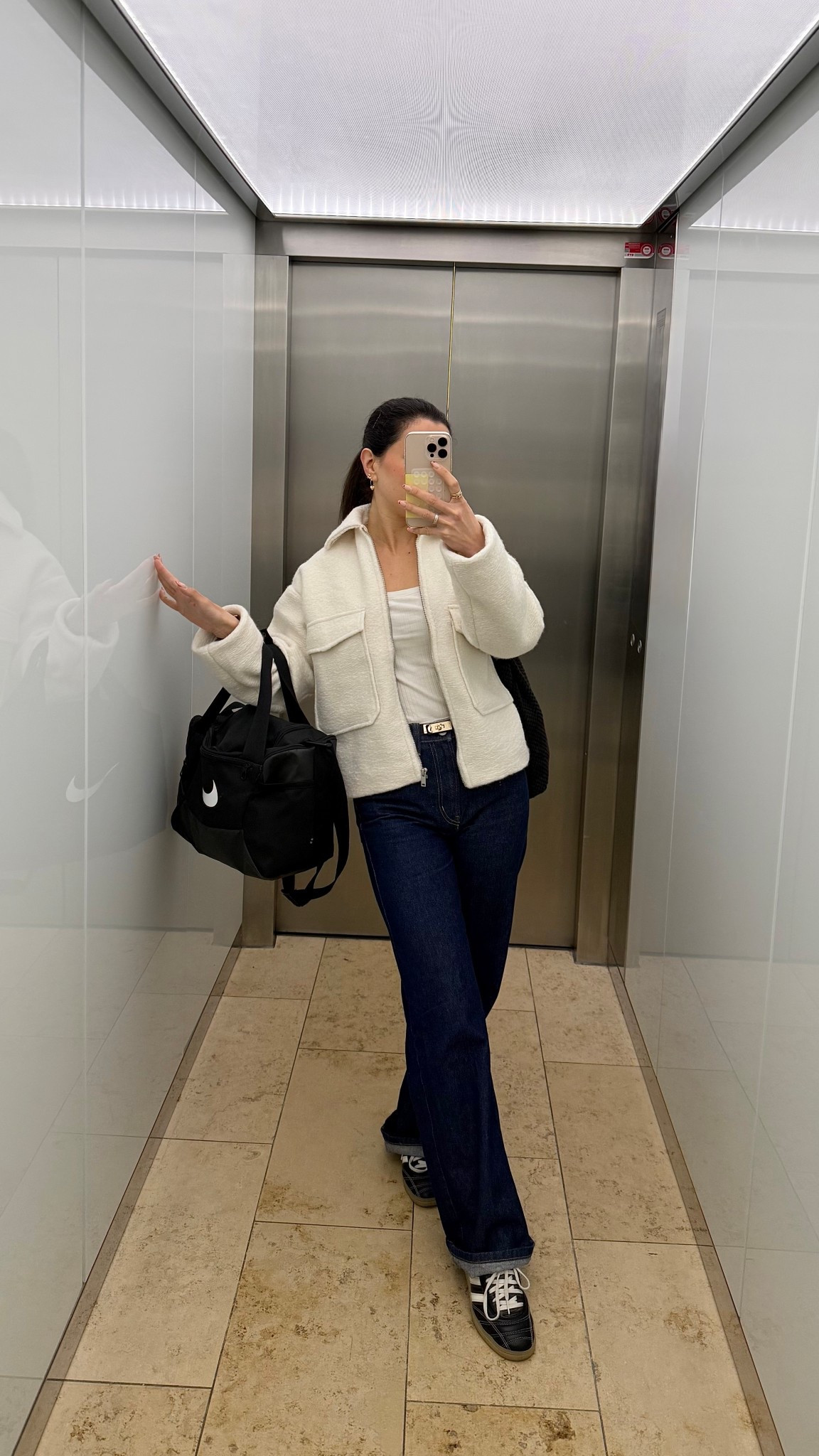 OOTD 🤍 Sizes: Jacket: 170 cm (164 cm would be also fine), Jeans: 36; sneakers: true to sizee

#LTKFashionMonth 

#LTKspring #LTKstyletip