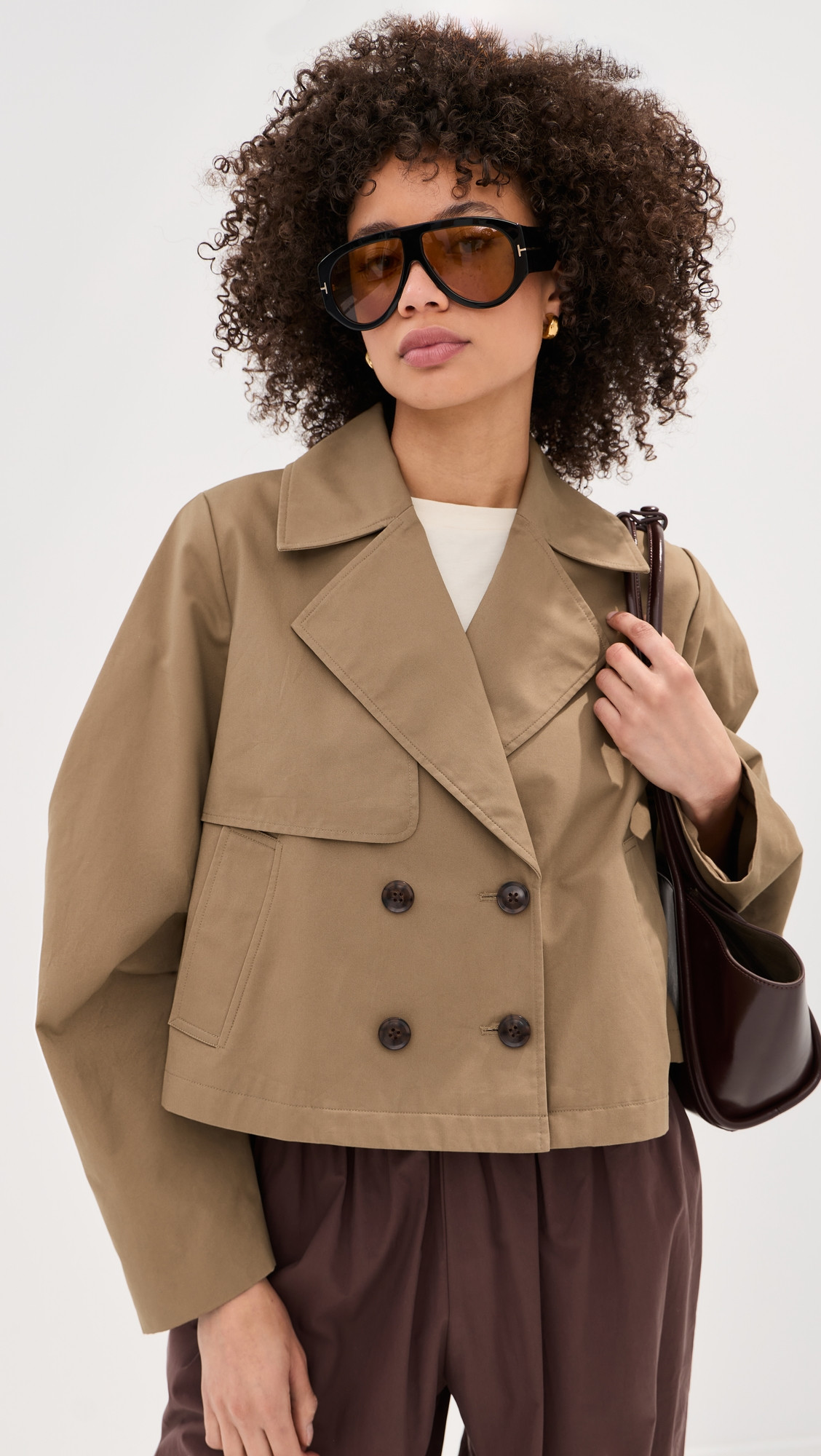 LE BOP Hardy Cropped Trench Coat Hazelnut XXS | Shopbop