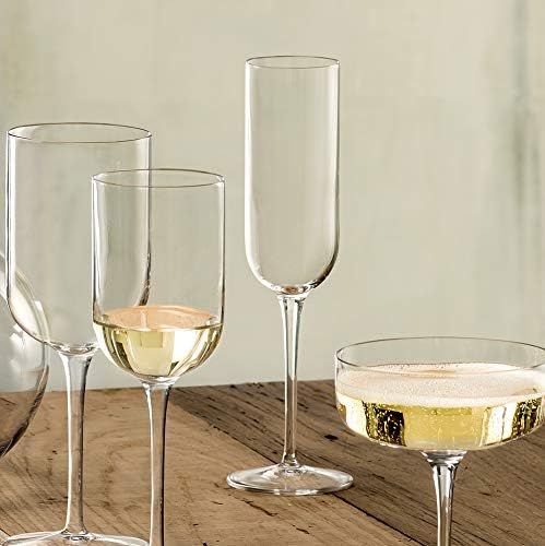 Luigi Bormioli Sublime 7 oz Champagne Flute Glasses, Set of 4, Clear | Amazon (US)