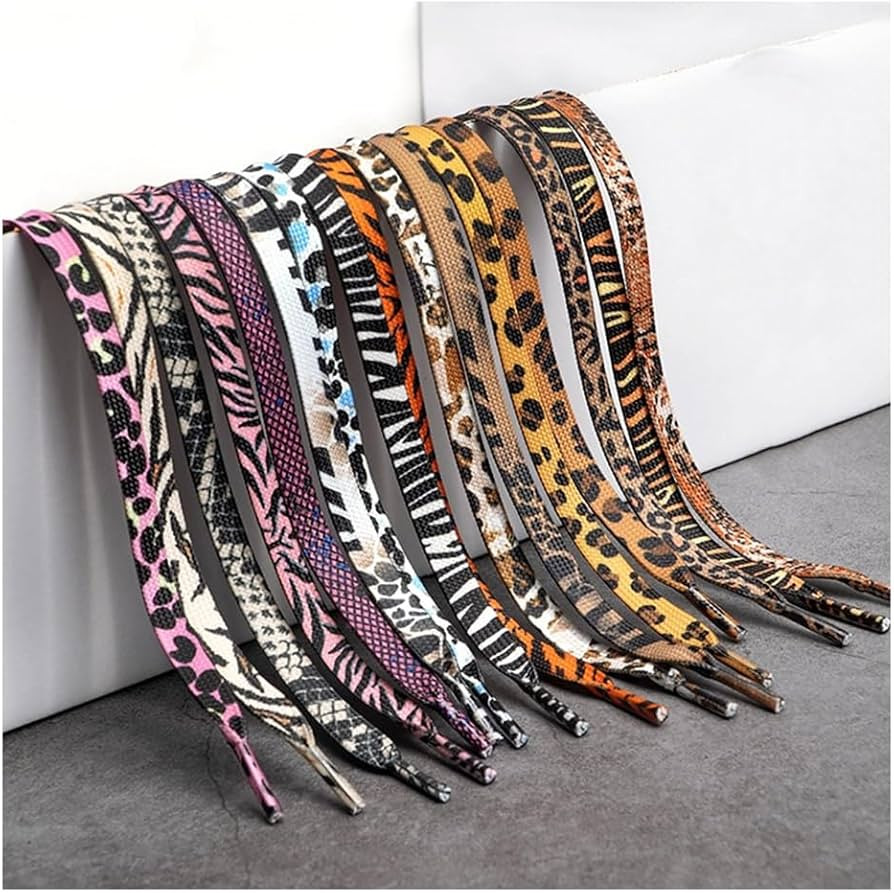 16 Pairs Leopard Print Shoelaces Flat Shoelaces Animal Print Replacement Shoelaces Decorative Sne... | Amazon (ES)