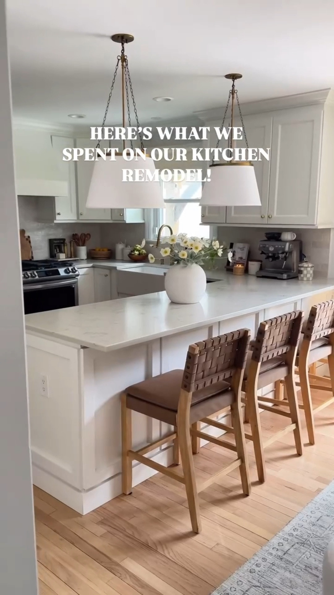 How much did our kitchen makeover cost? Let’s break it down. 🤎

I get asked this all the time, so I thought I’d finally share the full cost breakdown of our 2025 kitchen remodel. We kept the same layout but focused on upgrades that made the space feel more elevated, timeless, and us.

Here’s where everything went:
– Cabinet refacing (paint, supplies & labor): $2,000
(my husband’s a contractor, so this is without any markup!)
– Zellige-style backsplash (budget dupe!): $850
– Custom range hood build + insert: $1,100
– Farmhouse sink + faucet (@wayfair): $750
– Hardware (@rejuvenation): $980
– Brass pendants over the island (@wayfair): $728
– Labor (plumbing, backsplash install, carpentry): $4,500

Total: $12,108

It wasn’t a full gut reno, but every detail made a huge difference.

Was it worth it? You tell me! 🤩


#kitchenremodel #modernkitchen #kitchenupdate #neutralhome #kitchendecor #beautifulhome #homerenovation #homeinspo #wayfairhome #rejuvenationhardware #diykitchen #kitchengoals #whitekitchen #kitchenmakeover

#LTKStyleTip #LTKHome
