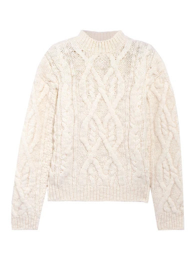 Acne Studios - Edyta Cable-knit Wool Sweater - Cream | NET-A-PORTER (US)