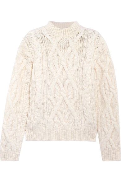 Acne Studios - Edyta Cable-knit Wool Sweater - Cream | NET-A-PORTER (US)