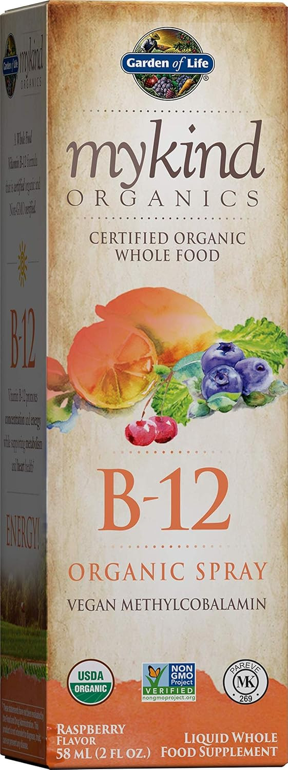 Garden of Life B12 Vitamin - mykind Organic Whole Food B-12 for Metabolism and Energy, Raspberry,... | Amazon (US)