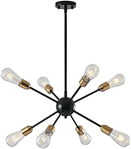 Gaze 8-Light Sputnik Chandeliers,Modern Pendant Light Fixture with Polished Finish Gold and Black... | Amazon (US)