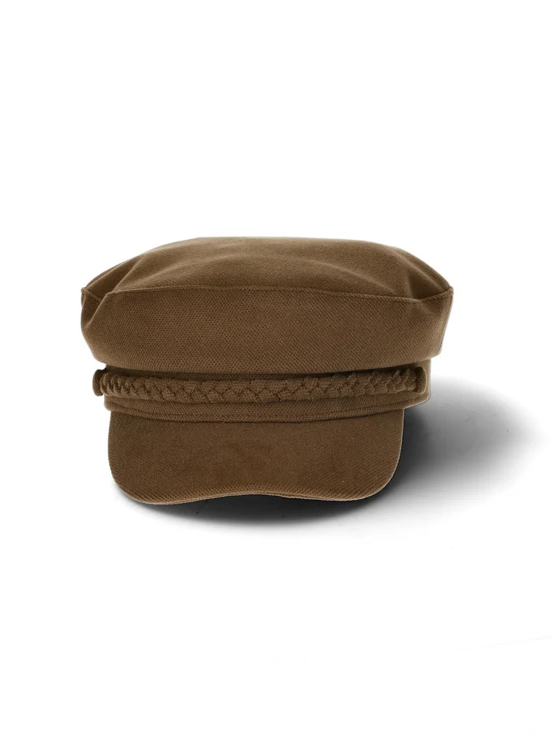 Time and Tru Women's Cabbie Hat with Braided Trim, Brown | Walmart (US)