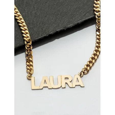 Personalized Block Name Necklace | Walmart (US)