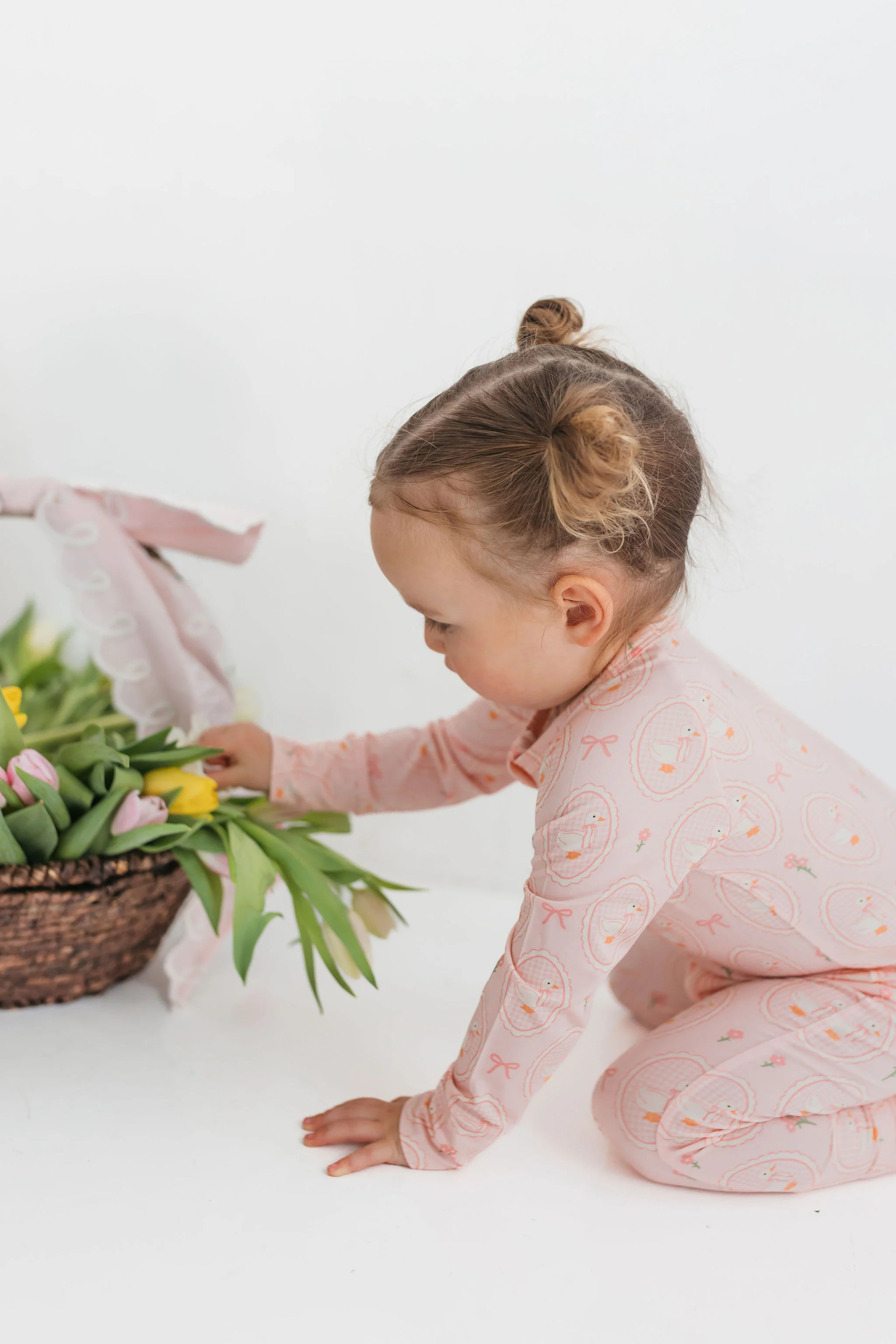 Pink Little Goose Zipper Romper | In My Jammers