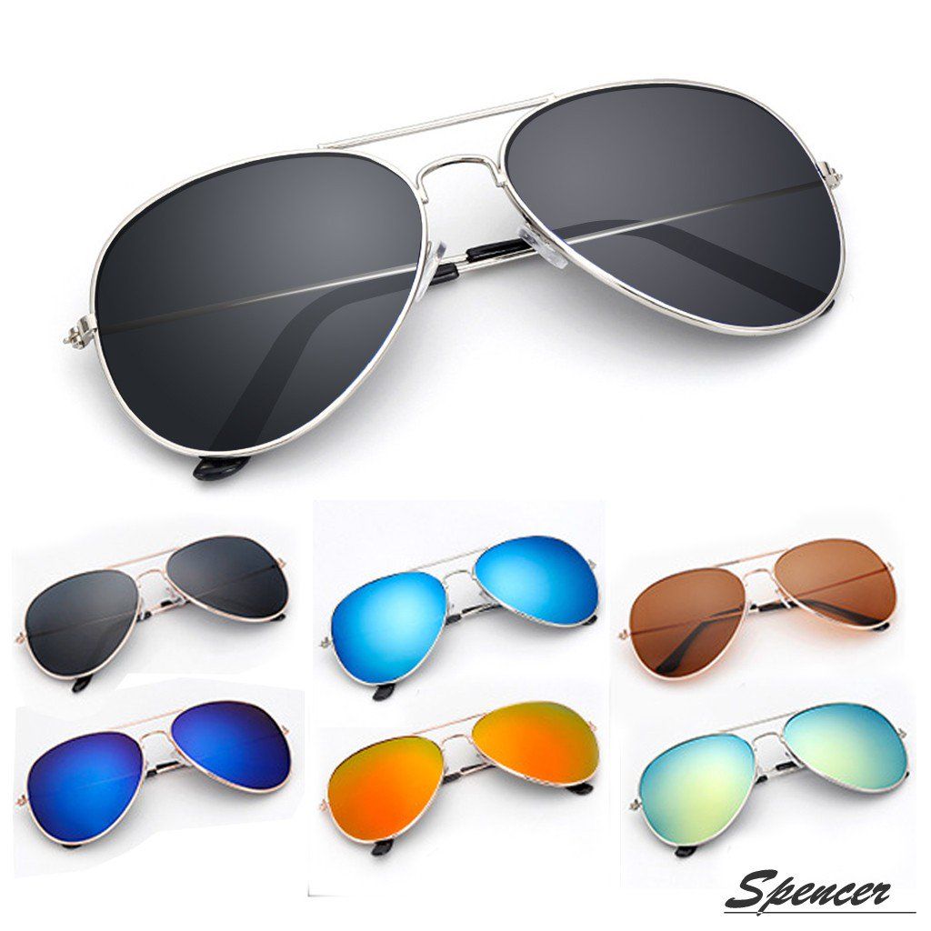 Spencer Retro Aviator Sunglasses Ultralight Driving UV400 Mirrored Outdoor Glasses for Men Women | Walmart (US)