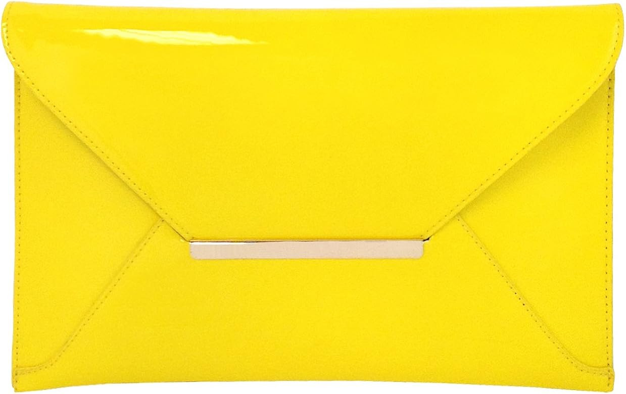 Faux Patent Leather Envelope Candy Clutch Bag | Amazon (US)