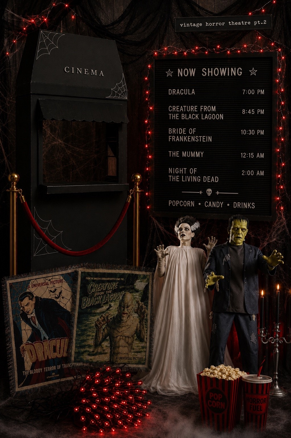 Halloween decor. Halloween home movie night