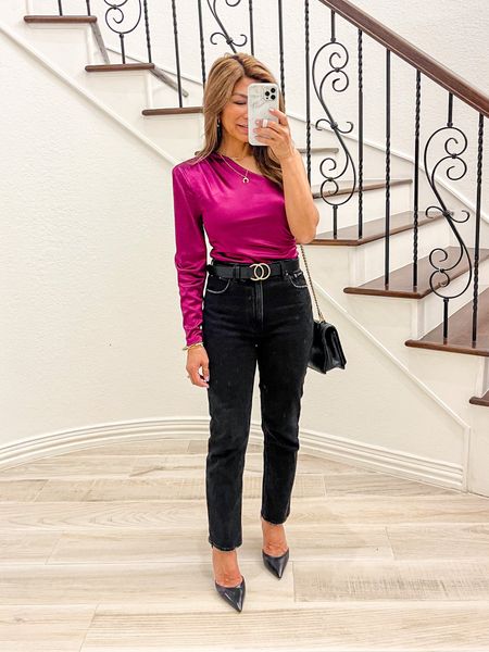 Valentines outfit, Date night 
Top in small(color Plum)
Jeans short length tts(linking this and similar)
Shoes tts

#LTKSeasonal #LTKsalealert #LTKstyletip