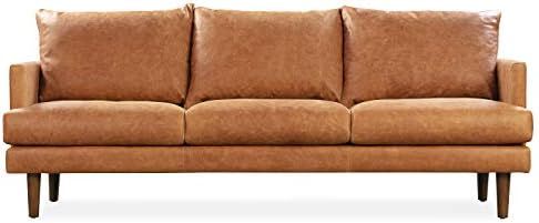 POLY & BARK Girona Sofa in Full-Grain Pure-Aniline Italian Tanned Leather in Cognac Tan | Amazon (US)