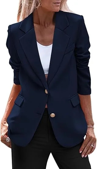 PRETTYGARDEN Women's Spring Fall Business Casual Blazers Long Sleeve Notch Lapel Trendy Work Offi... | Walmart (US)