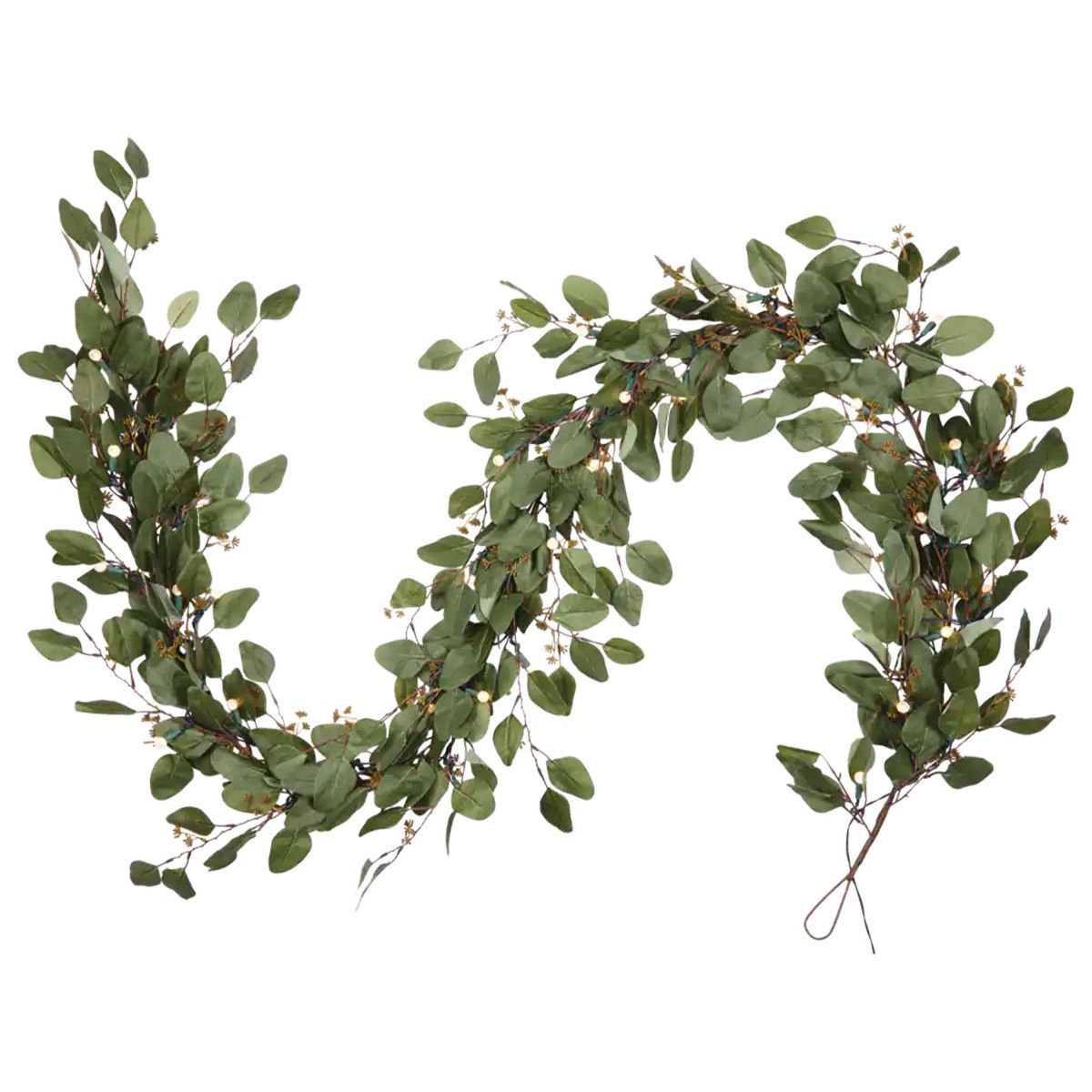 Noma Pre-Lit 9' Artificial Eucalyptus Christmas Garland Holiday Decor with Battery Operated Warm ... | Target