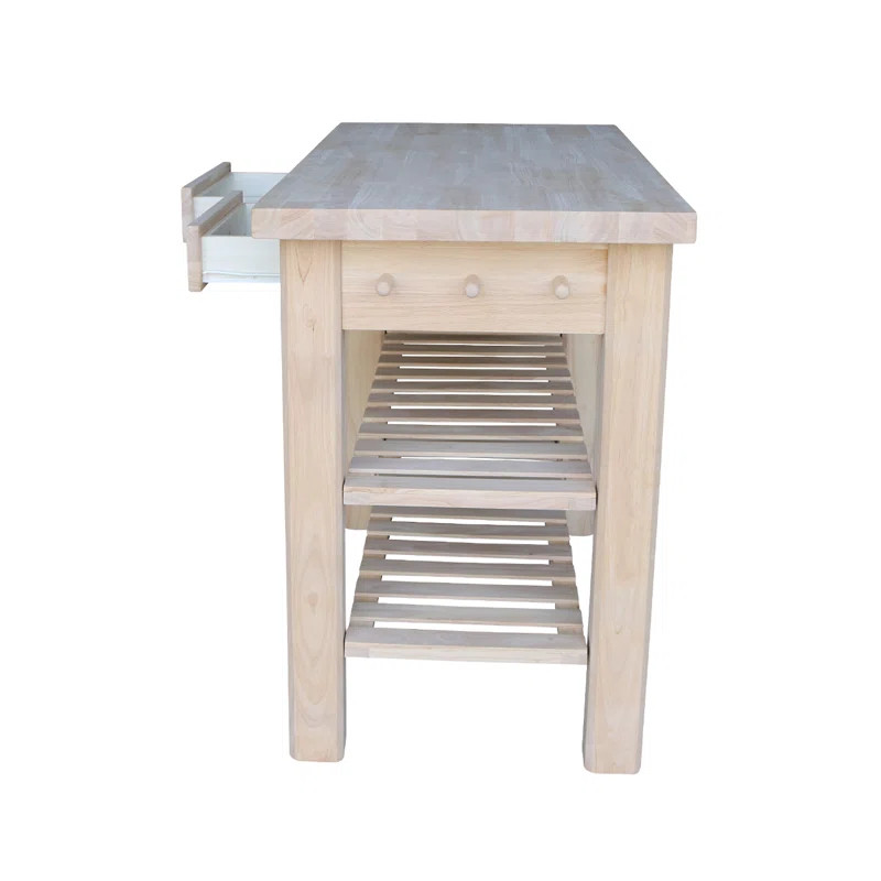 Supranowitz 48'' Wide Rolling Kitchen Island with Solid Wood Top | Wayfair North America