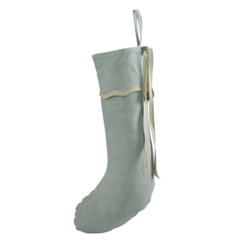 Rue Scalloped Linen Stocking | Ballard Designs, Inc.