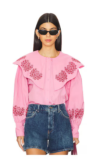 Romeo Broderie Blouse in Pink | Revolve Clothing (Global)