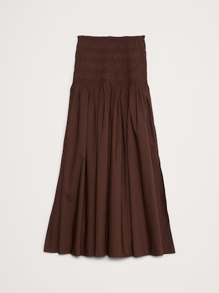 Cotton Poplin Smocked-Waist Maxi Skirt | Banana Republic (US)