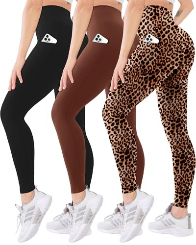 Blisset 3 Pack High Waisted Leggings for Women with Pockets Soft Active Tummy Control Pants for Y... | Amazon (US)