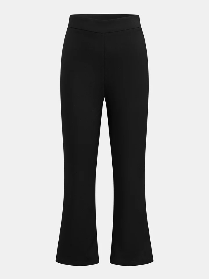 Stretchy Mid Waist Flared Capri Pants | Commense