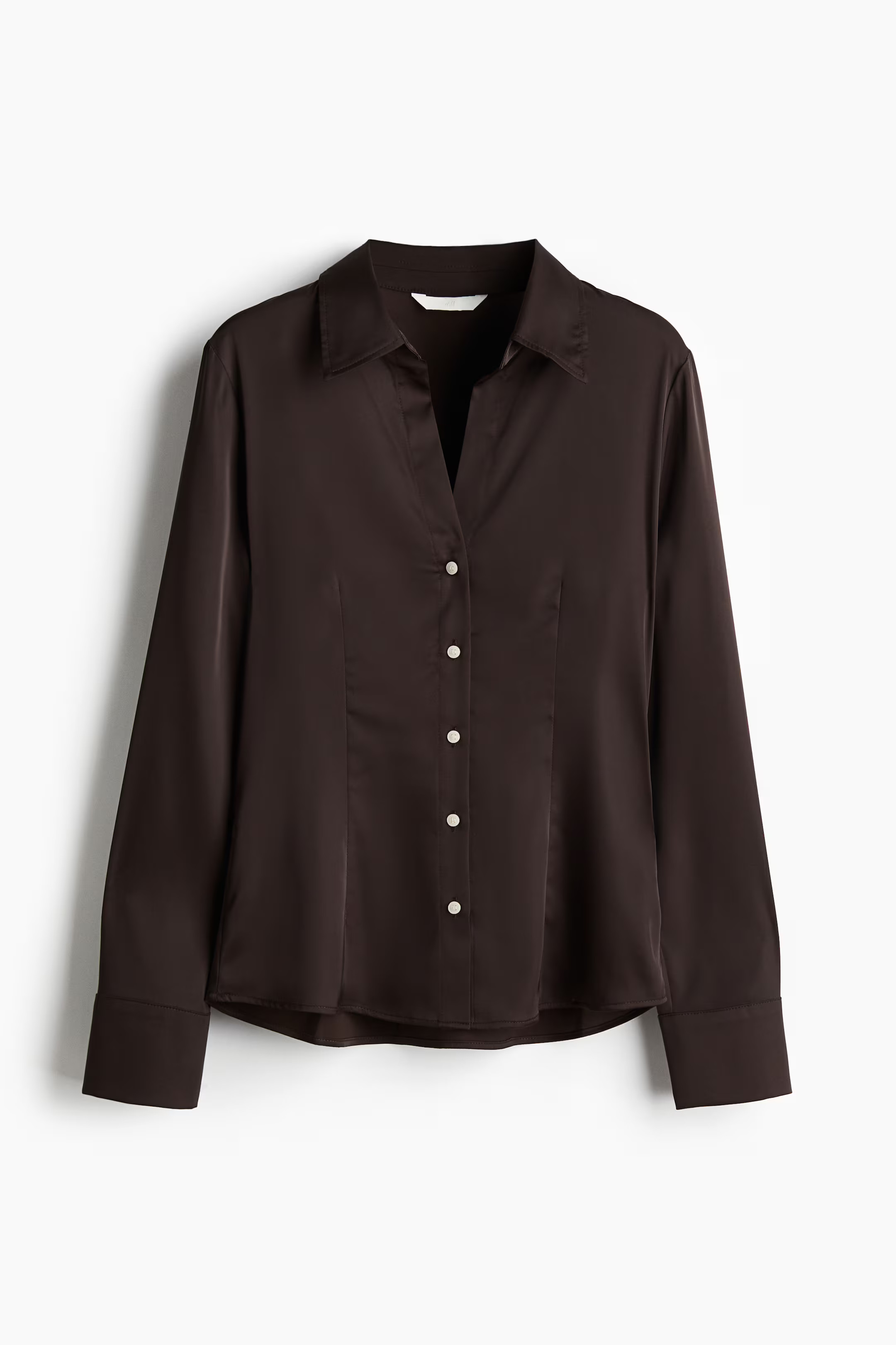 Fitted satin shirt | H&M (UK, MY, IN, SG, PH, TW, HK)