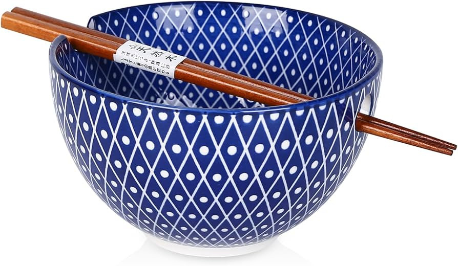 Selamica Ceramic Ramen Bowls, 15 OZ Noodle Bowls for Kitchen with Chopsticks, Deep Soup Bowls for... | Amazon (US)