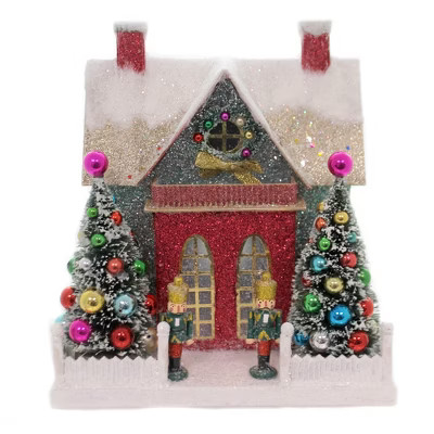 Cody Foster 10.5 Inch Merry & Bright Glitter Chalet Putz House Nutcracker Christmas Village Buildings | Target