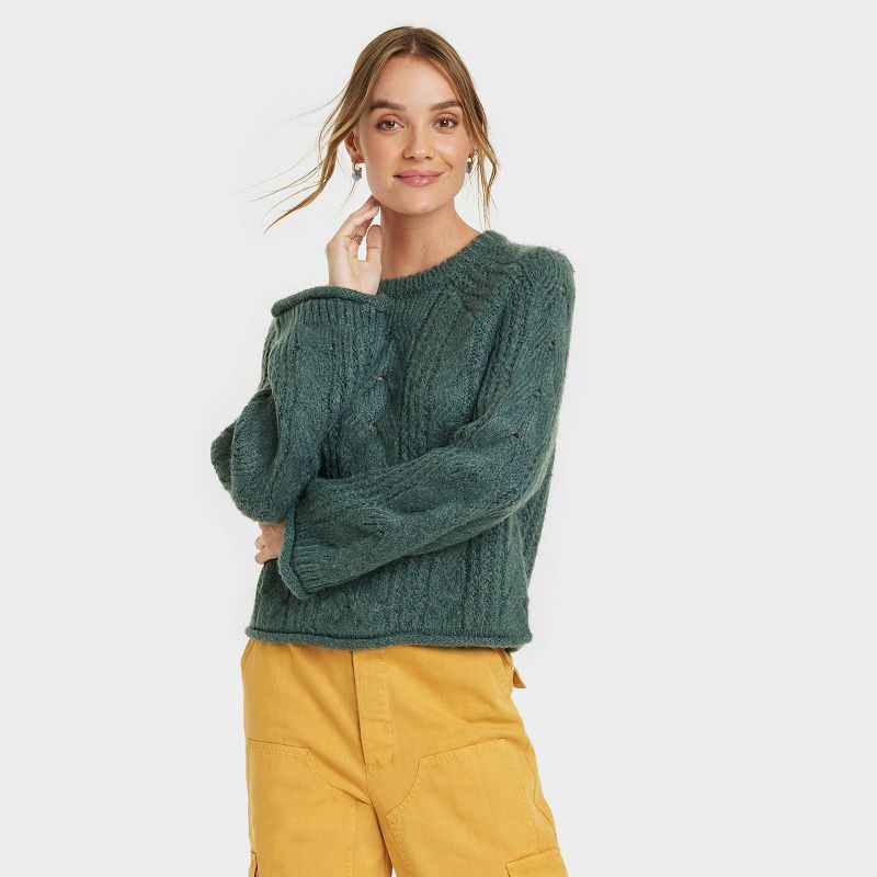 Women's Cable Knit Crewneck Pullover Sweater - Universal Thread™ | Target
