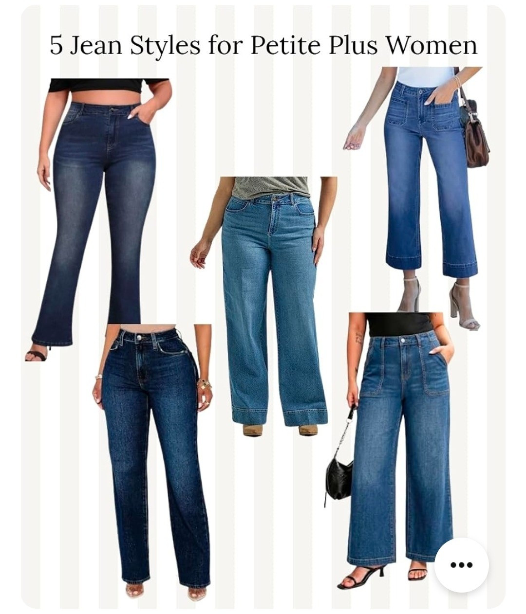 5 Jean styles for petite plus size 

#LTKPetite #LTKPlusSize #LTKOver40