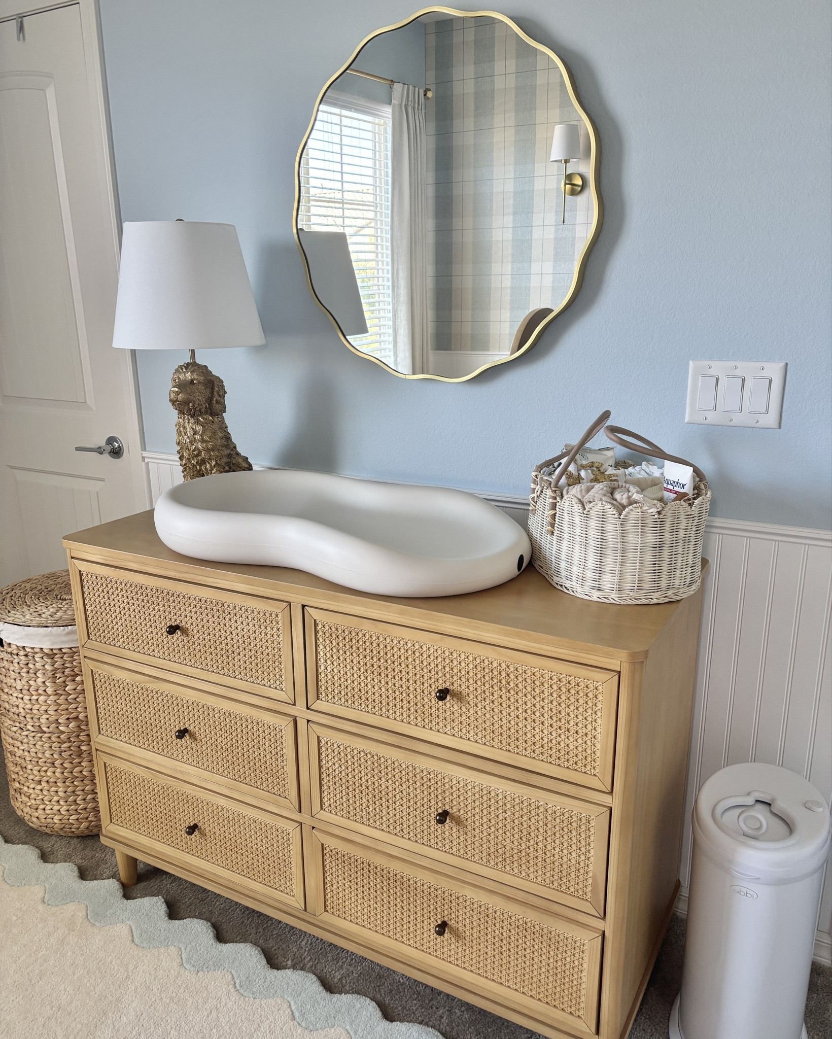 Nursery dresser organization 🩵👶🏻✨ 


#LTKBaby #LTKBump #LTKFamily