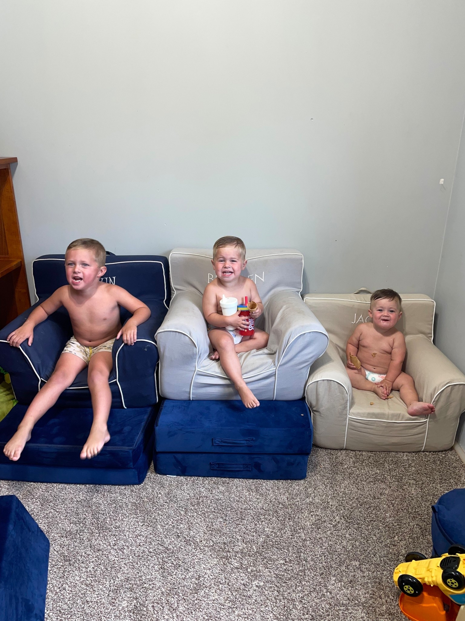 Custom name chairs for each of the boys! Have had the oldest’s for over 4 years and it’s held up SO well!! 

#LTKKids #LTKFamily #LTKHome