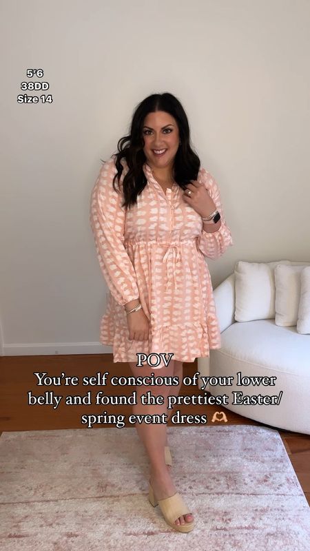 This under $18 Walmart dress is so gorgeous and perfect for Easter or any spring events you have coming up!! I love how it hides my lower belly. It makes me feel so comfortable + confident! Wearing an XL. 

#LTKSeasonal #LTKfindsunder50 #LTKmidsize